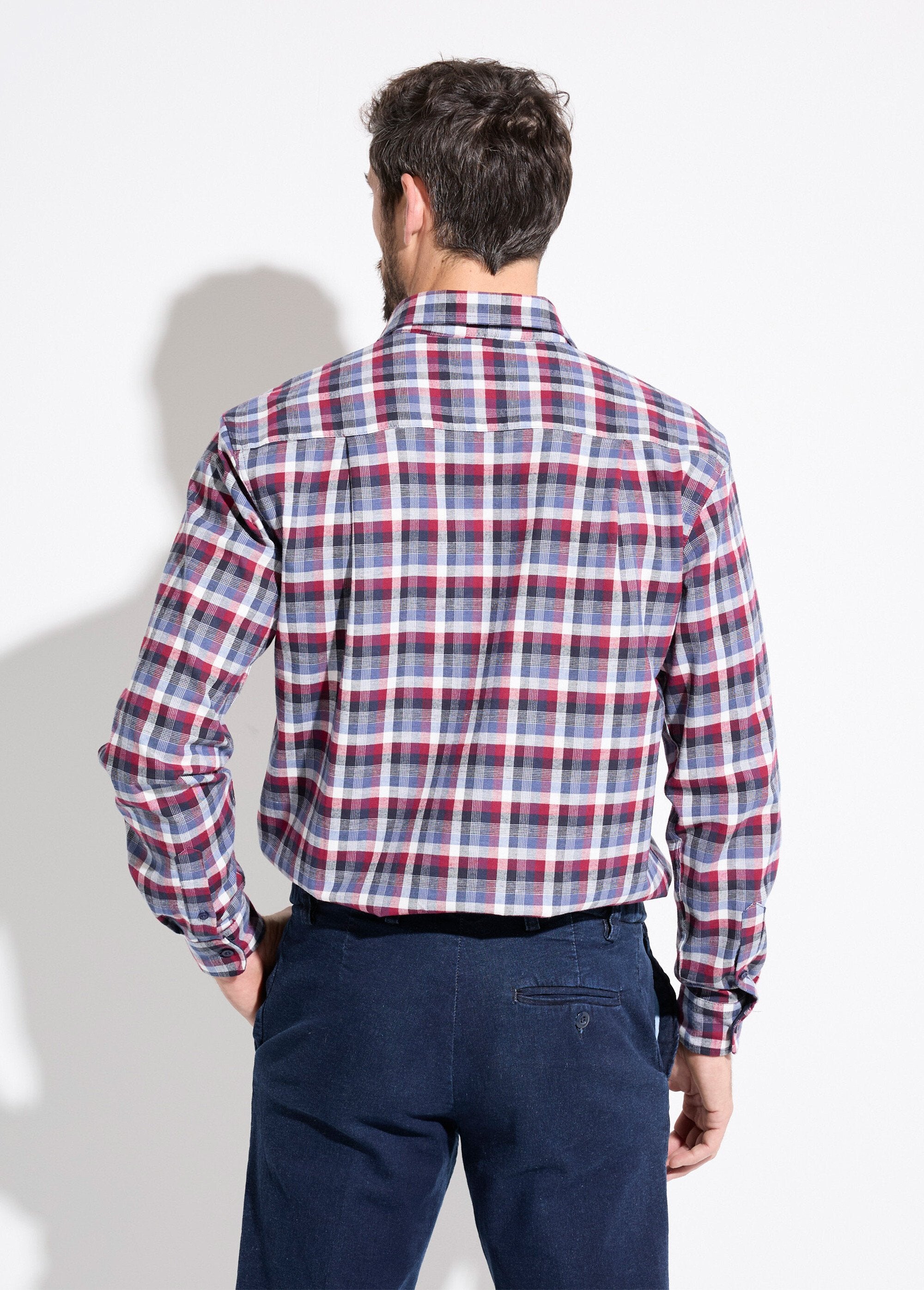 Stretchy_flannel_shirt_with_long_sleeves_Bordeaux_DO1_slim