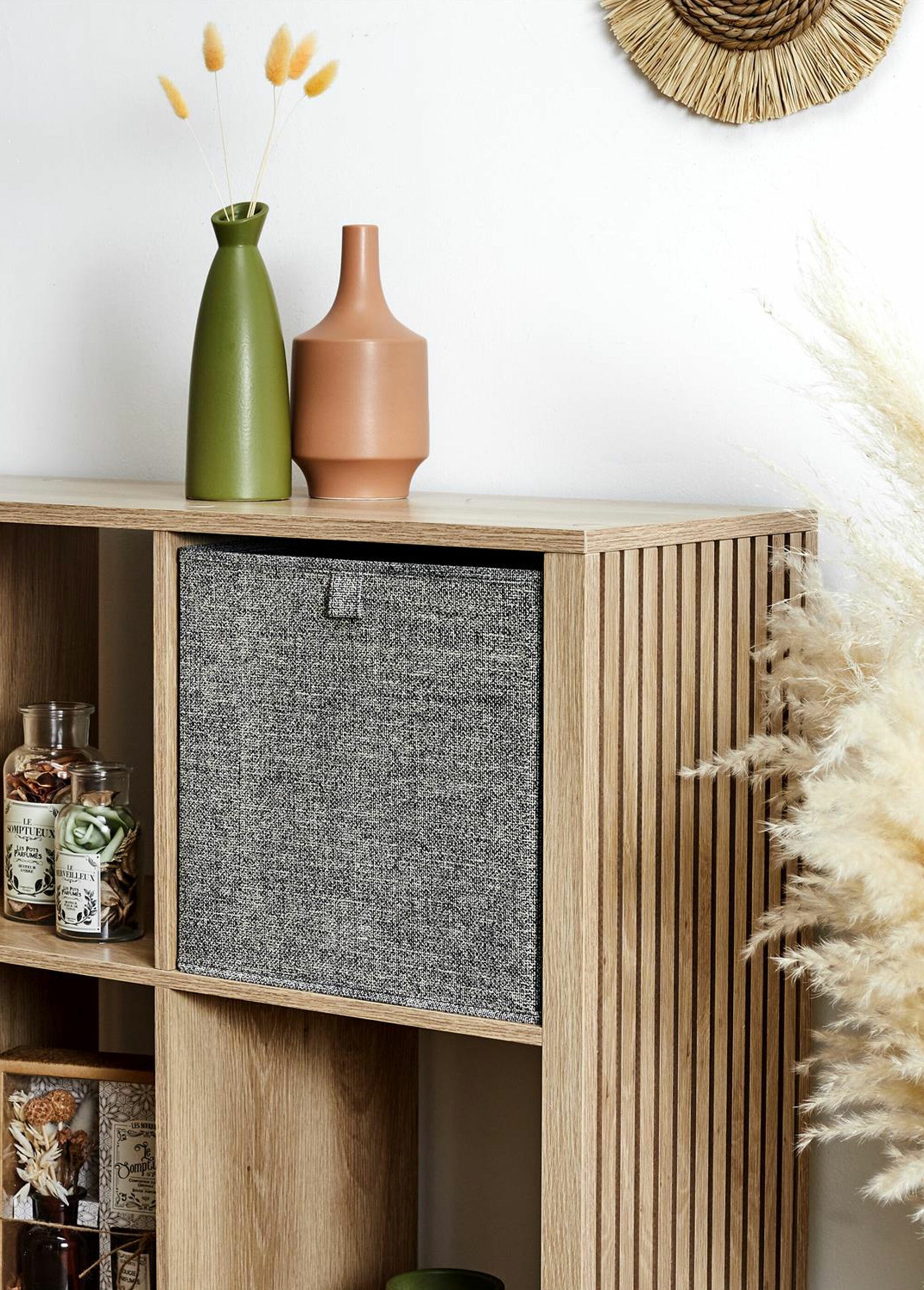 Foldable_storage_cube,_heathered_fabric_Dark_gray_SF1_slim