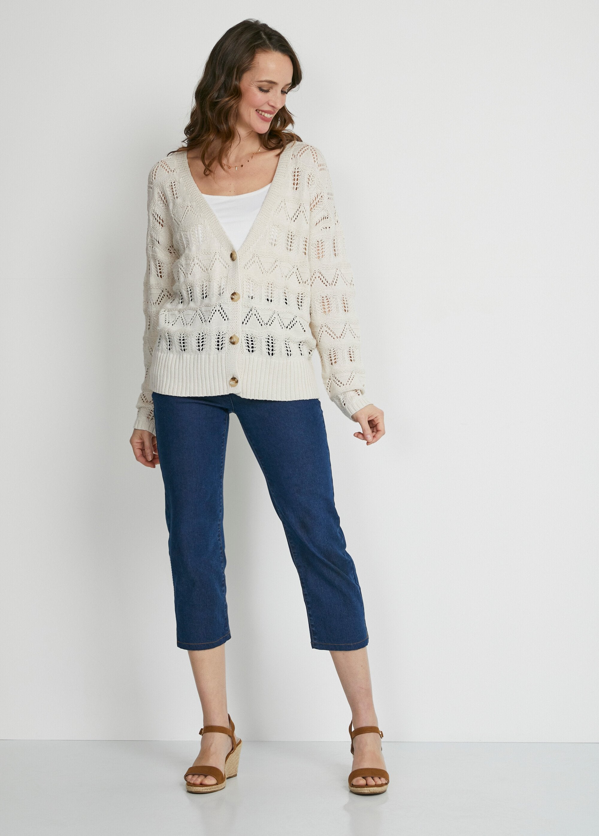 Gilet_court_boutonné_maille_ajourée_Ficelle_SF1_slim