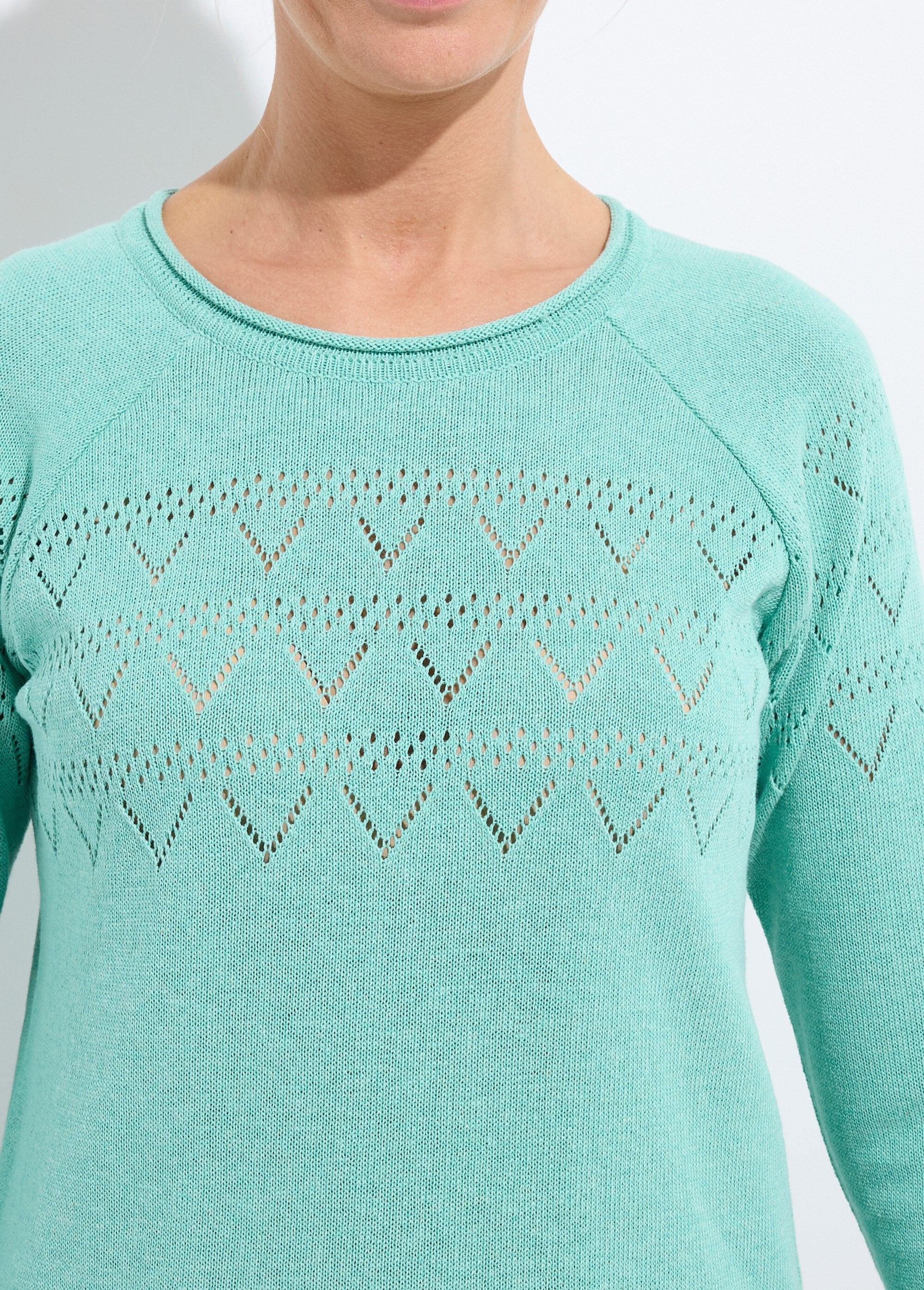 Pull_fin_ajouré_manches_longues_raglan_Vert_DE1_slim