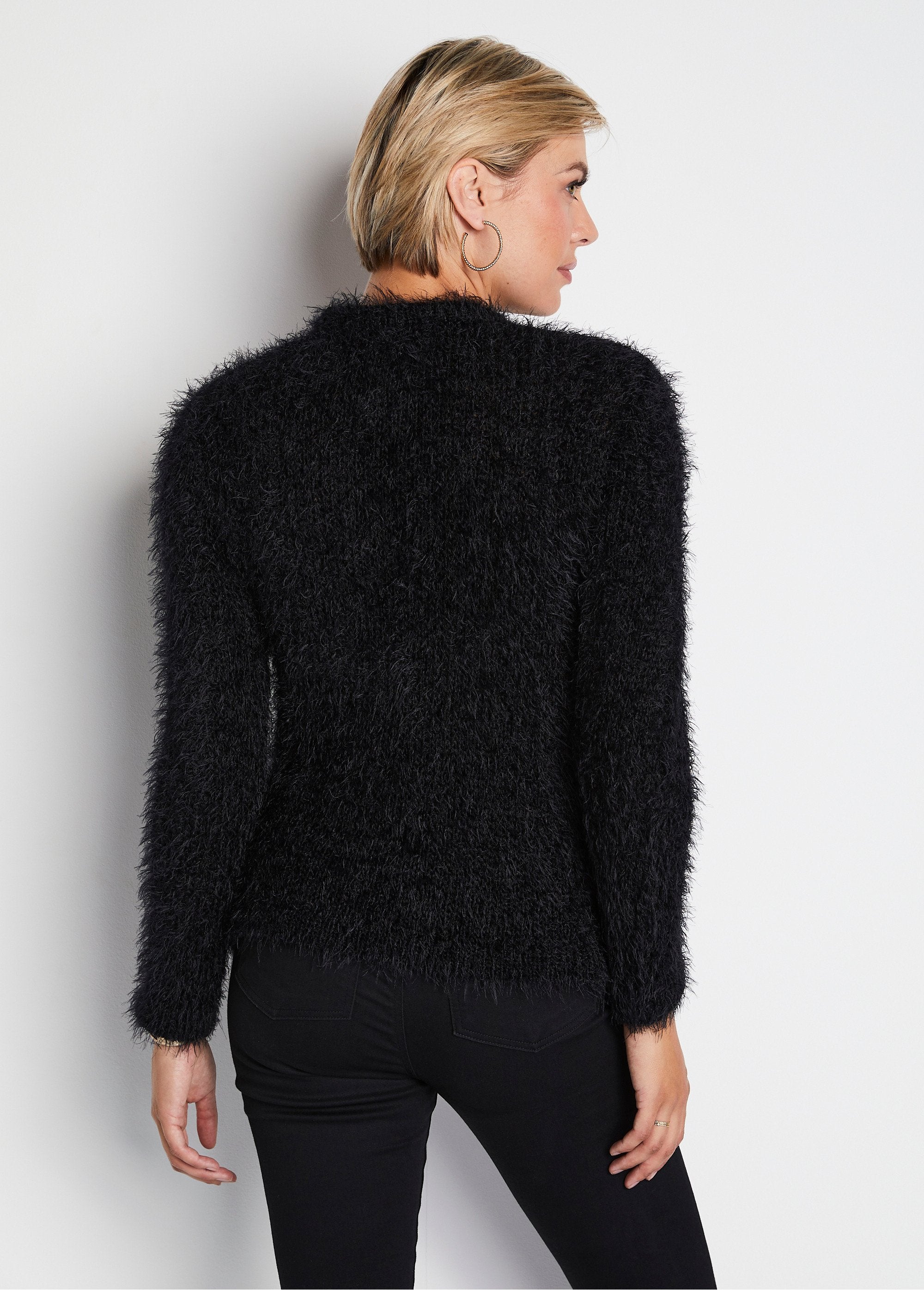 Short_hairy_effect_knit_bolero_cardigan_Black_DO1_slim