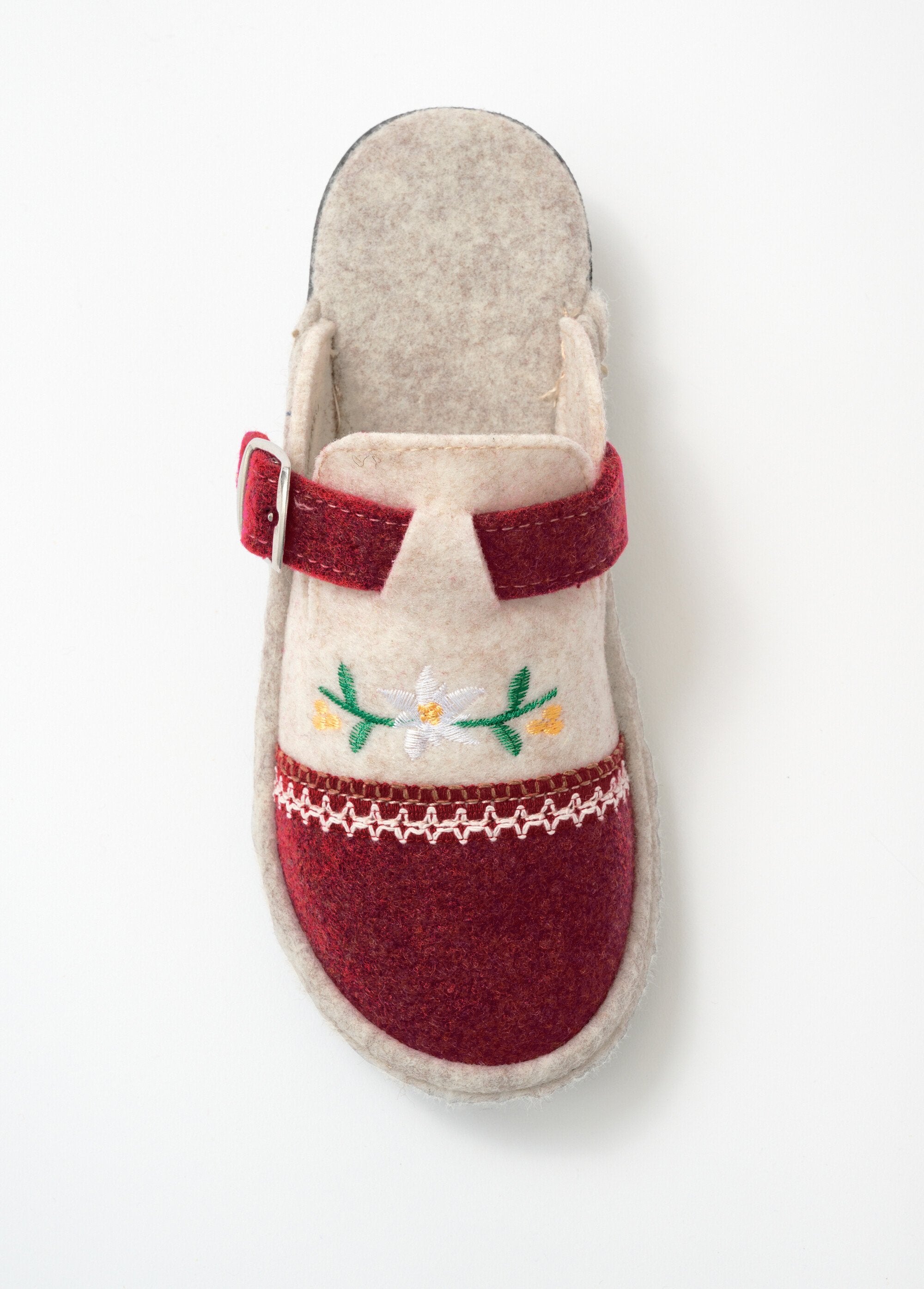 Comfort_width_embroidered_clog_mule_slipper_Beige_and_burgundy_OV1_slim