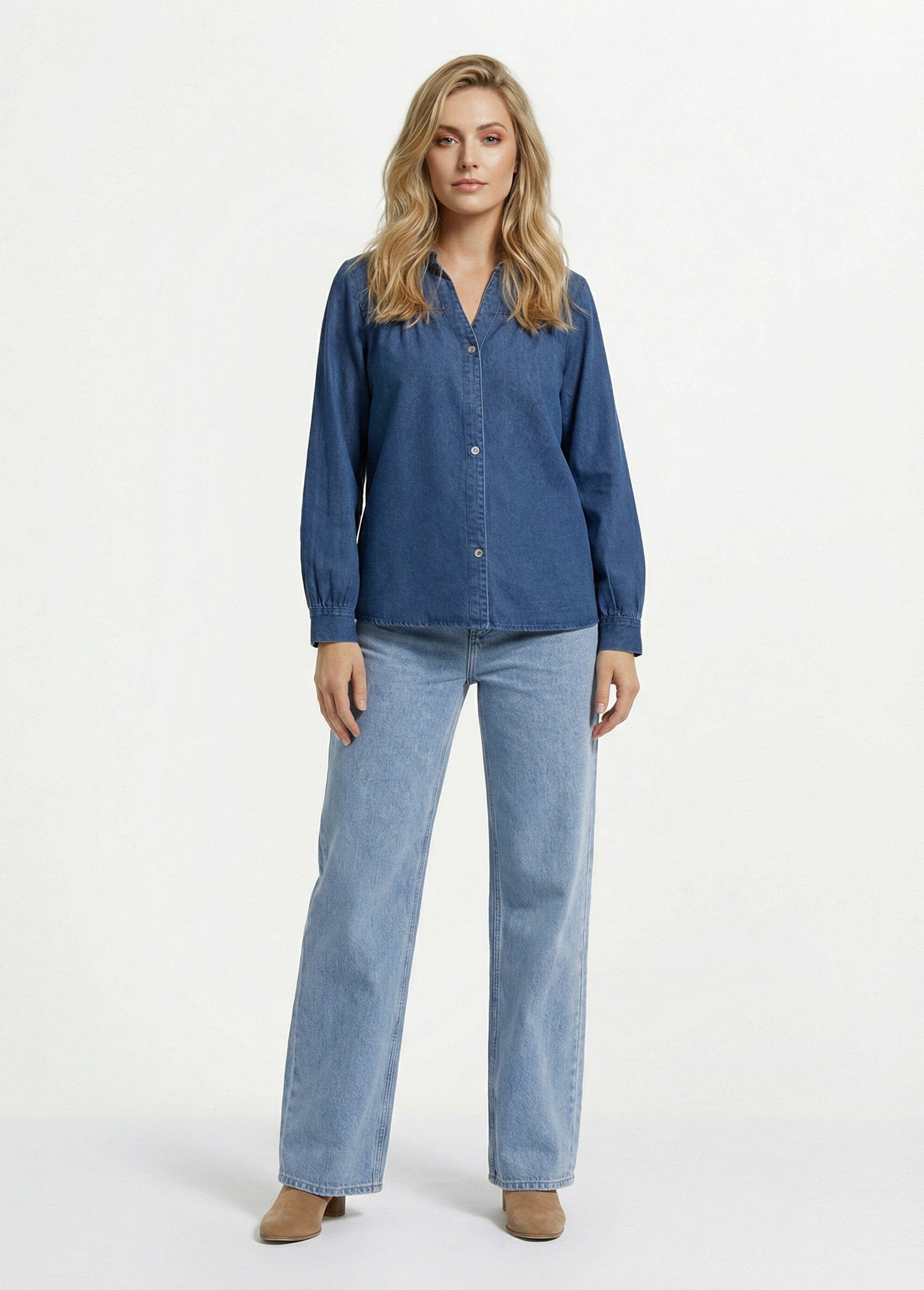 Bohemian_pleated_denim_shirt_Blue_stone_SF1_slim
