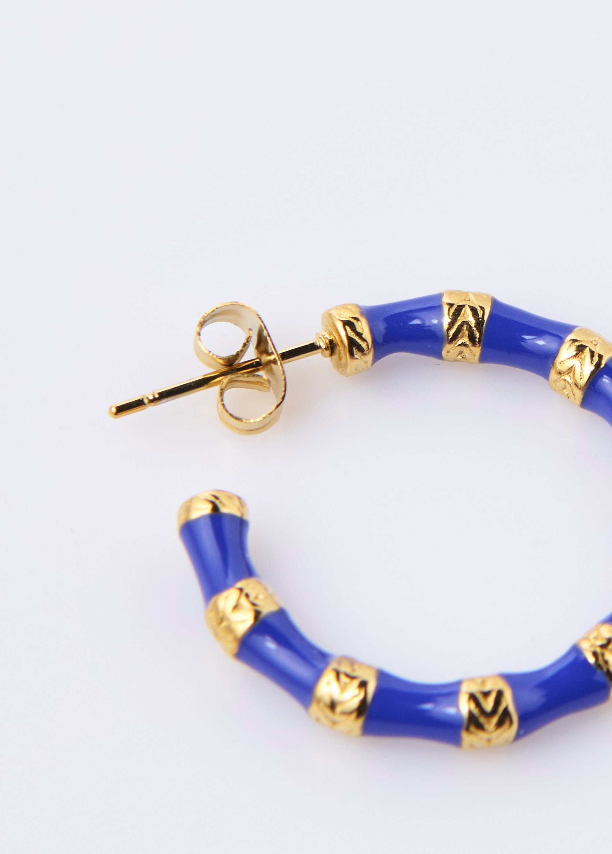 Two-tone_fancy_stainless_steel_hoop_earrings_Gold_and_blue_DE1_slim