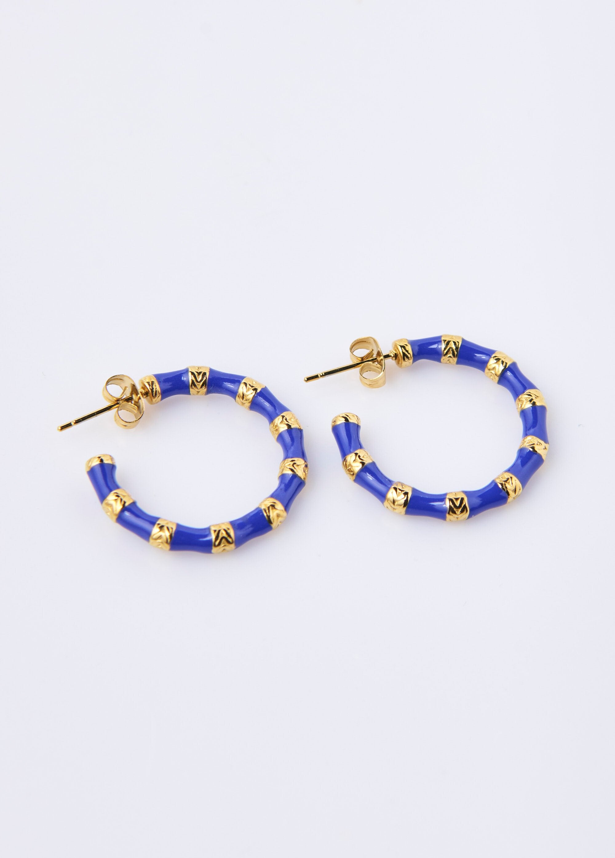 Two-tone_fancy_stainless_steel_hoop_earrings_Gold_and_blue_FA1_slim