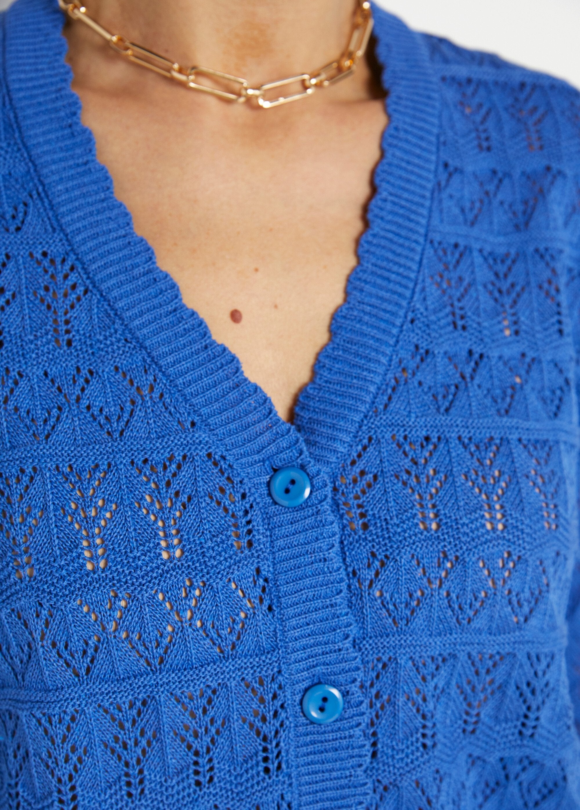 Openwork_V-neck_buttoned_cotton_blend_vest_Blue_DE2_slim