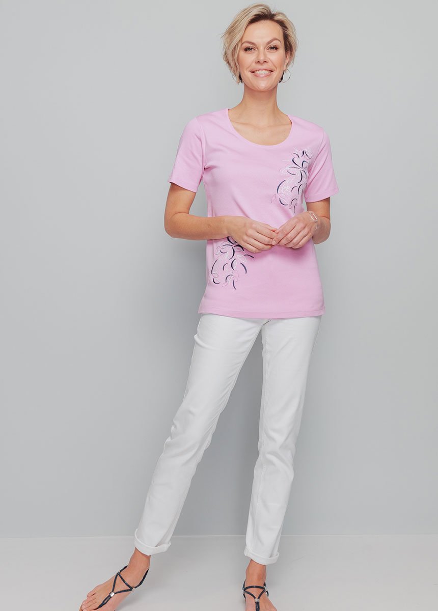 Long_t-shirt_with_placed_flower_embroidery_Pink_SF1_slim