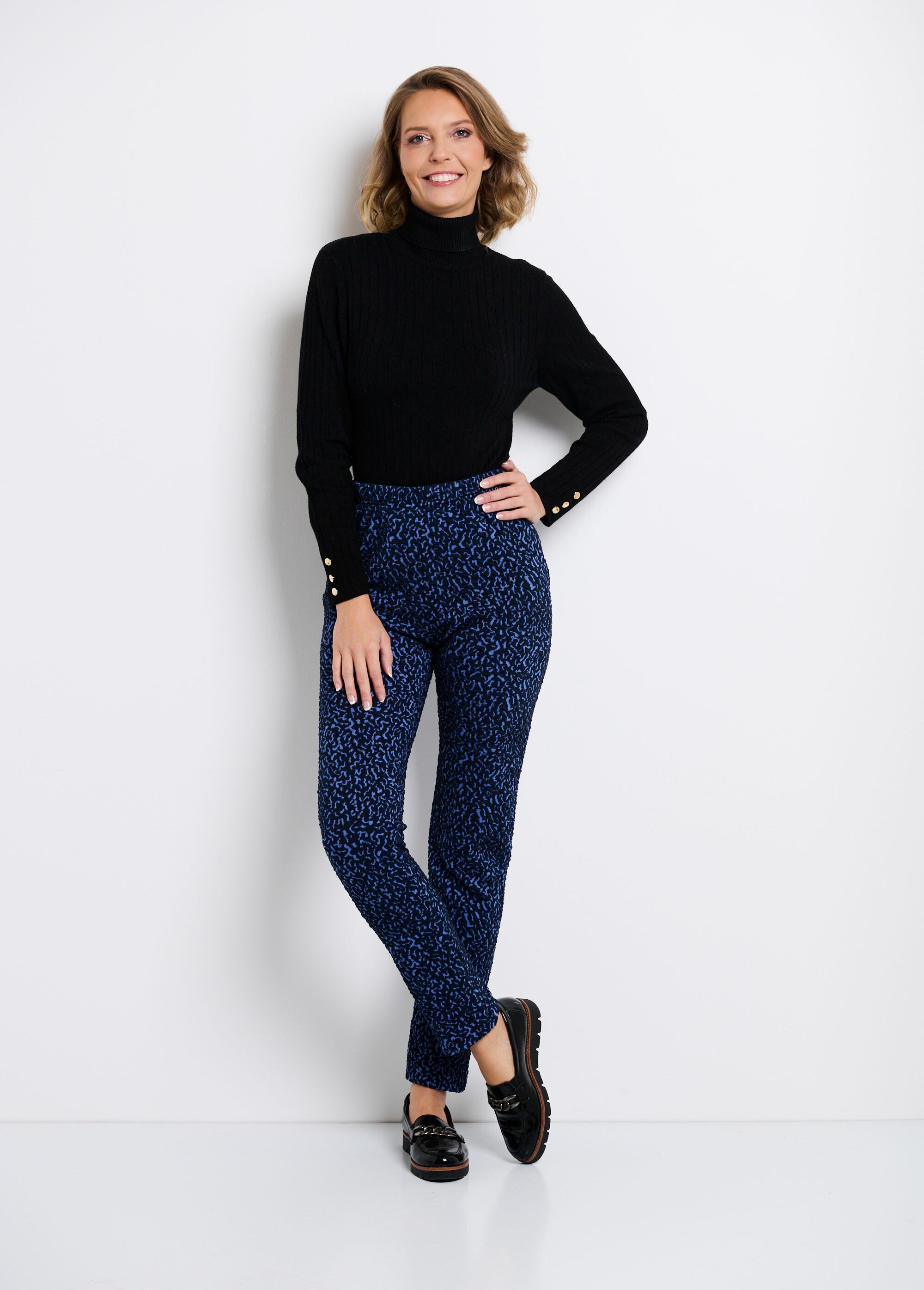 Plain_or_two-tone_stretchy_elasticated_waist_leggings_Blue_and_indigo_SF1_slim