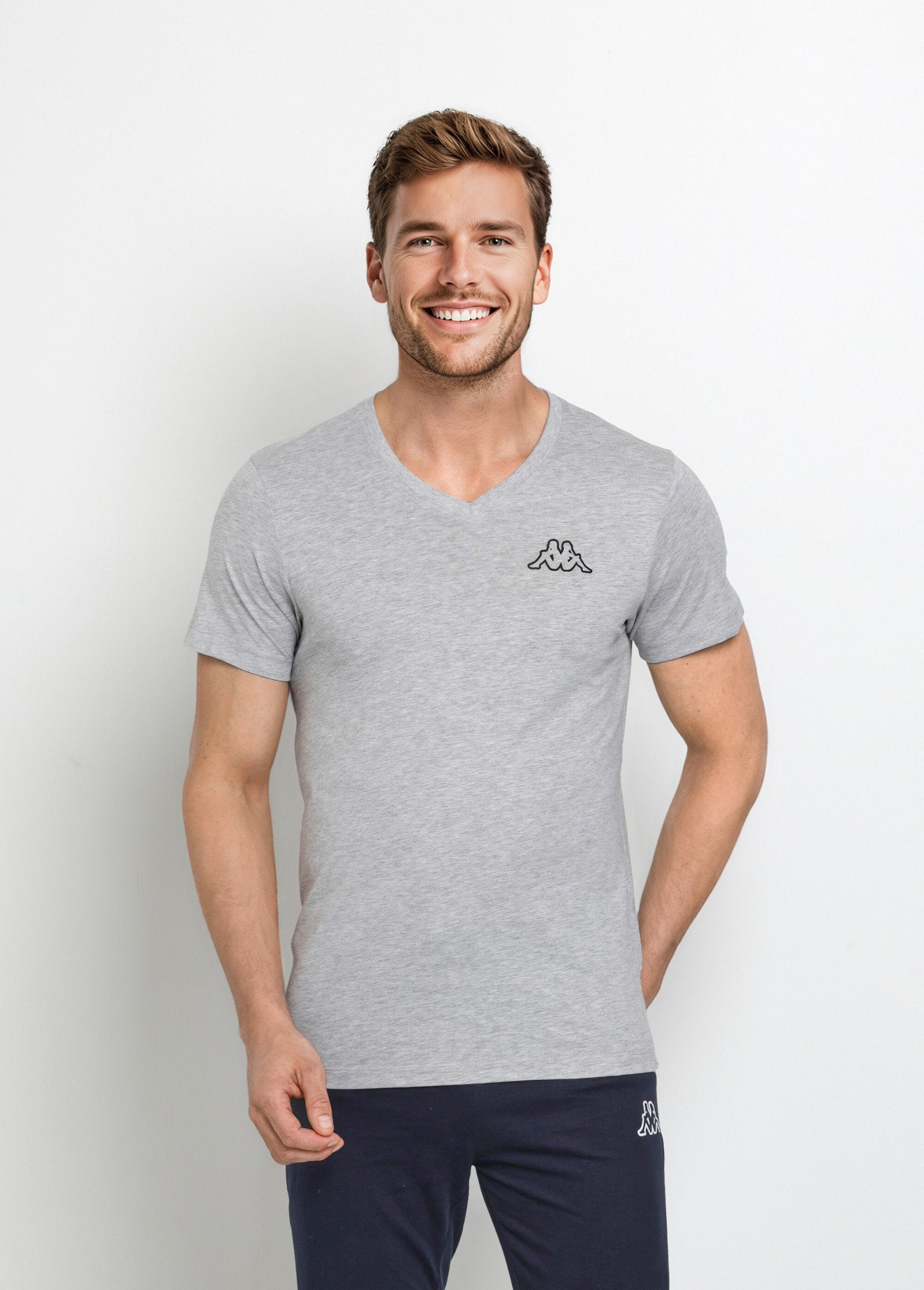 Dark_short-sleeved_V-neck_t-shirt_Gray_FA1_slim