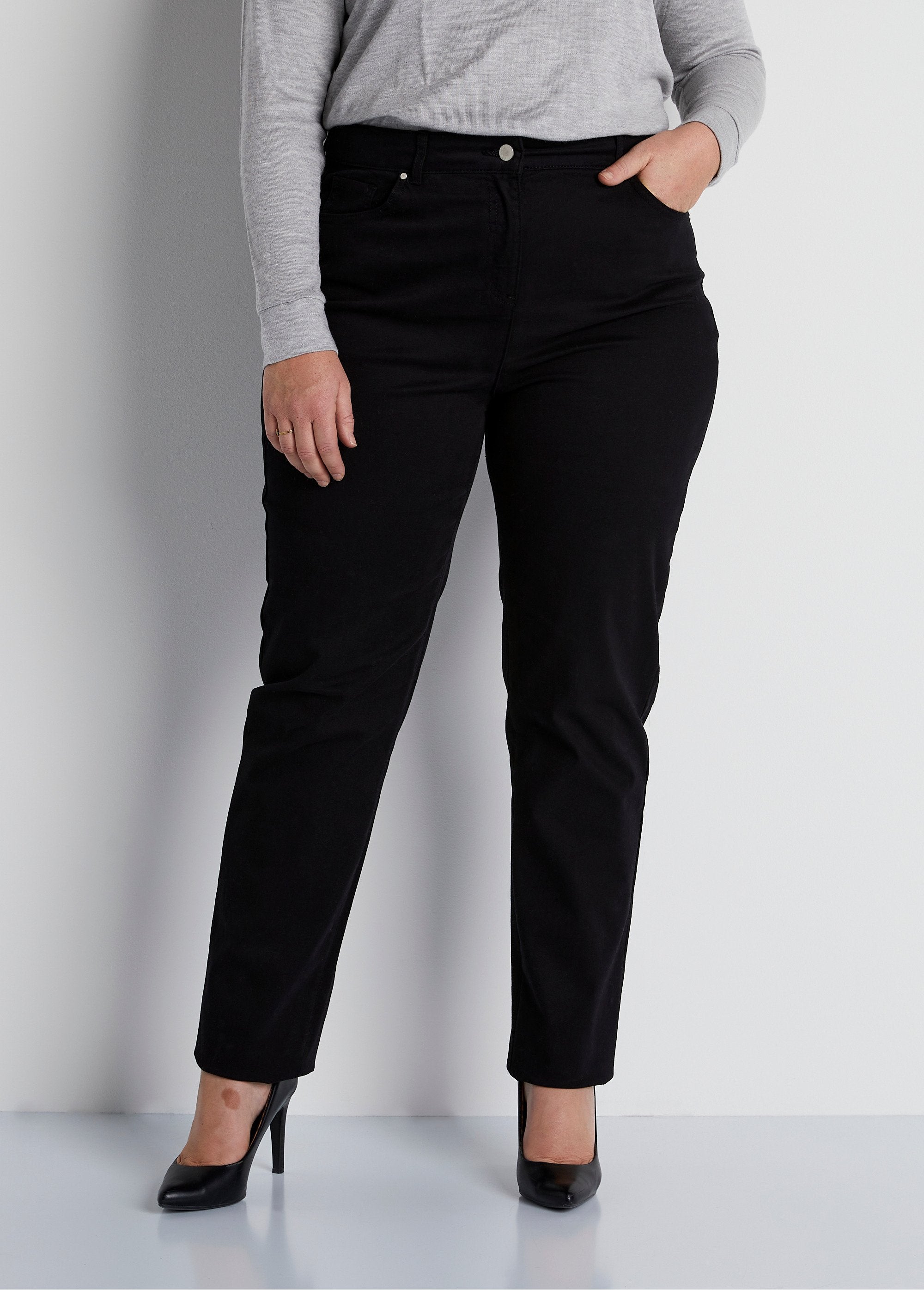 Stretch_cotton_5-pocket_straight_pants_Black_FA1_curvy