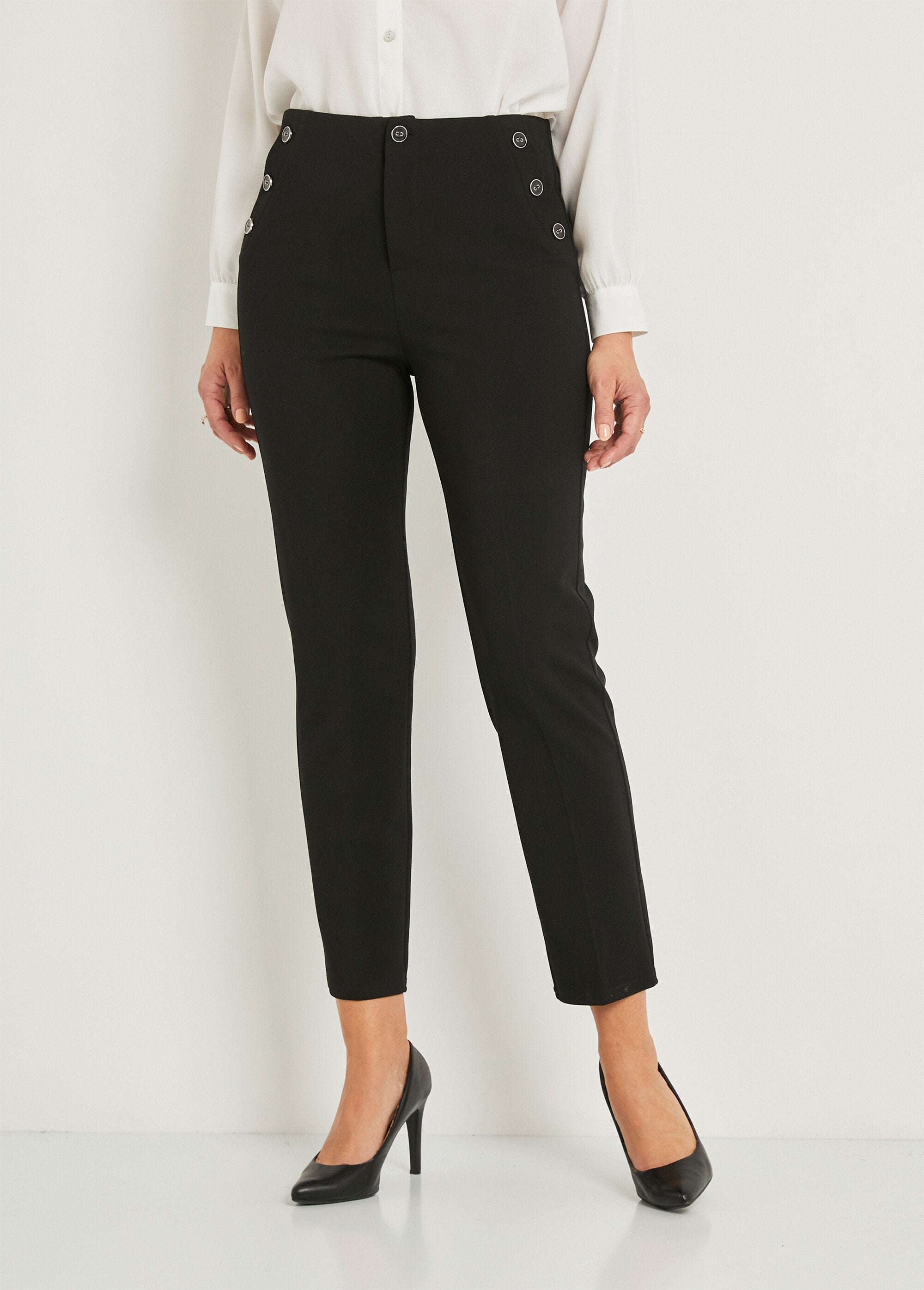 Straight-leg_pants,_normal_waist,_plain_knit_or_checked_Black_FA1_slim