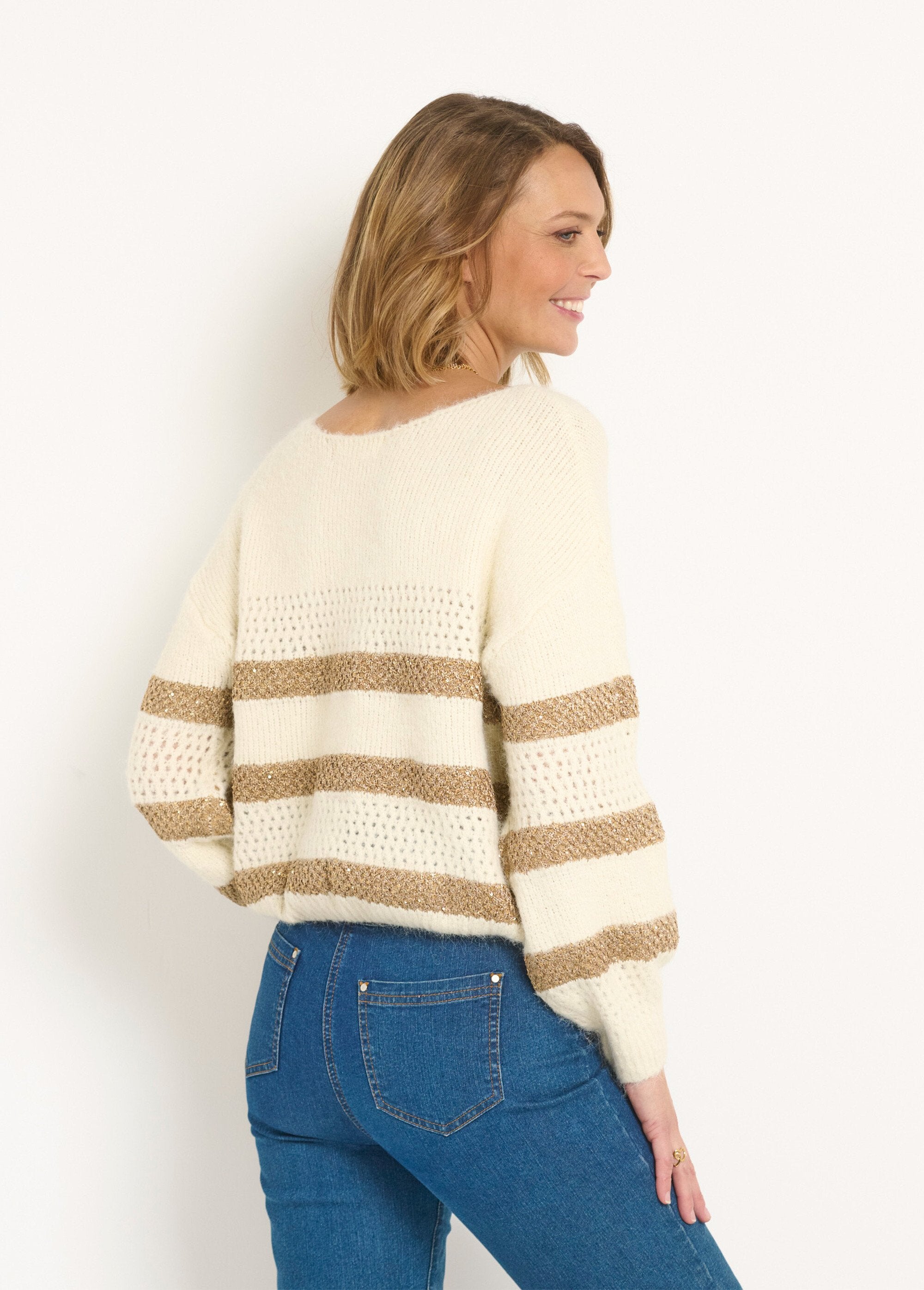 Pull_chaud_laine_ajouré_pailletté_Ecru_et_dore_DO1_slim