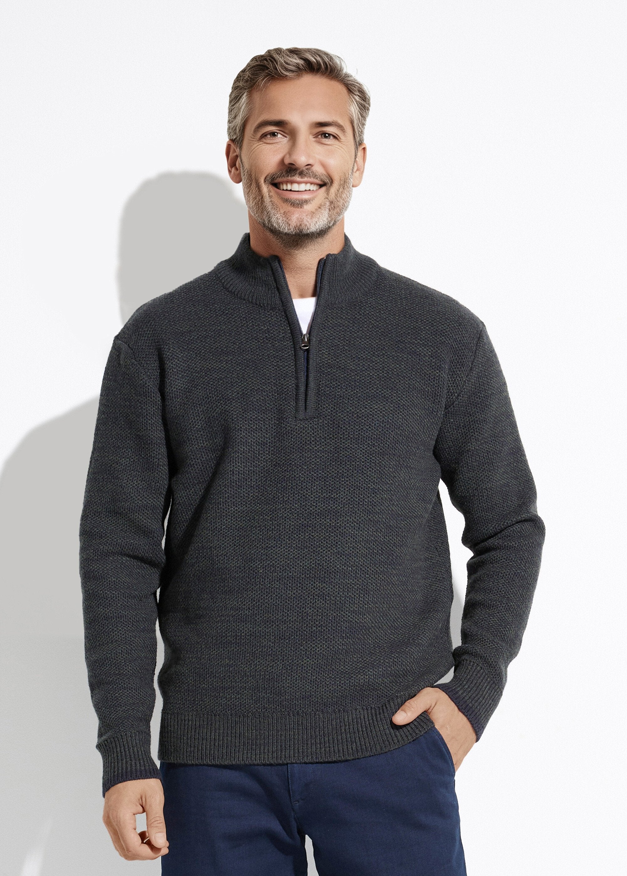 High-neck_zipped_sweater_in_heathered_wool_knit_Green_FA1_slim