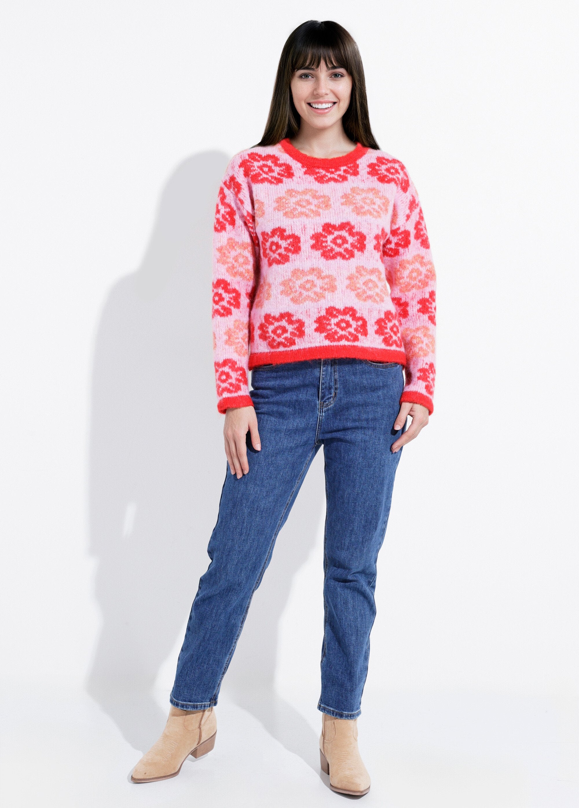 Pull_court_en_maille_motif_fleuri_Rose_et_rouge_SF1_slim