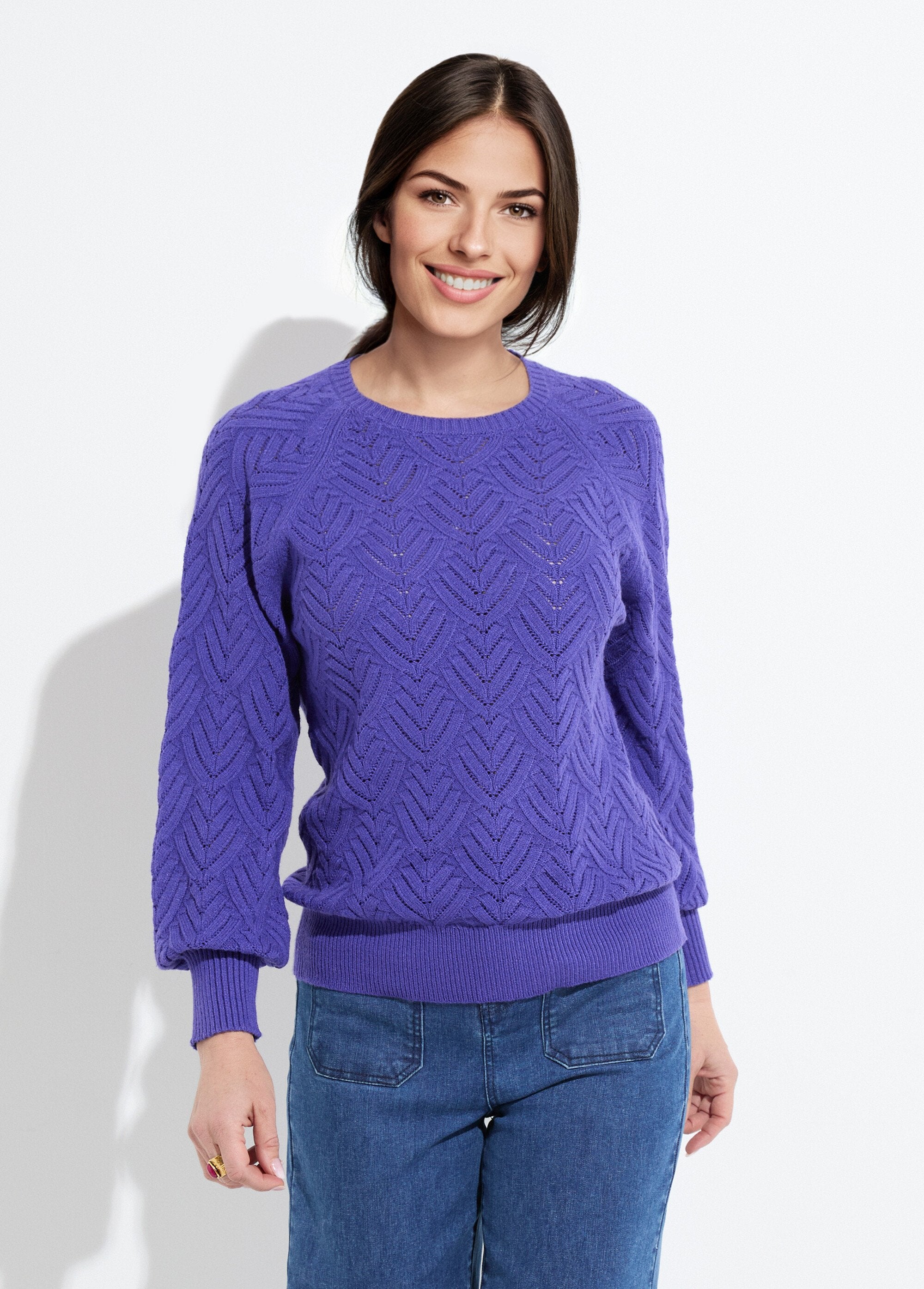 Pull_doux_court_col_rond_uni_ajouré_Violet_FA1_slim