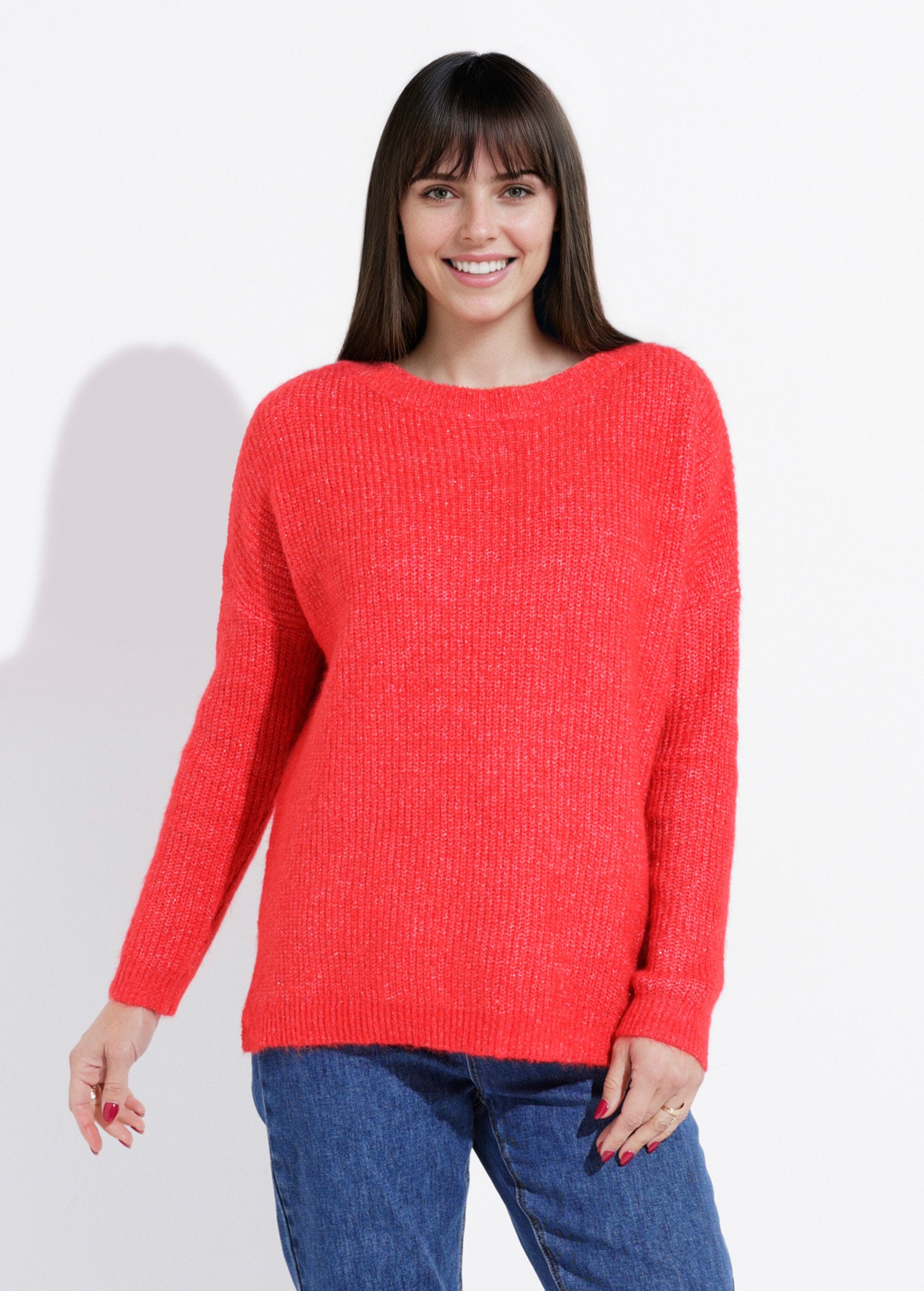 Pull_maille_mousseuse_encolure_bateau_Rouge_FA1_slim
