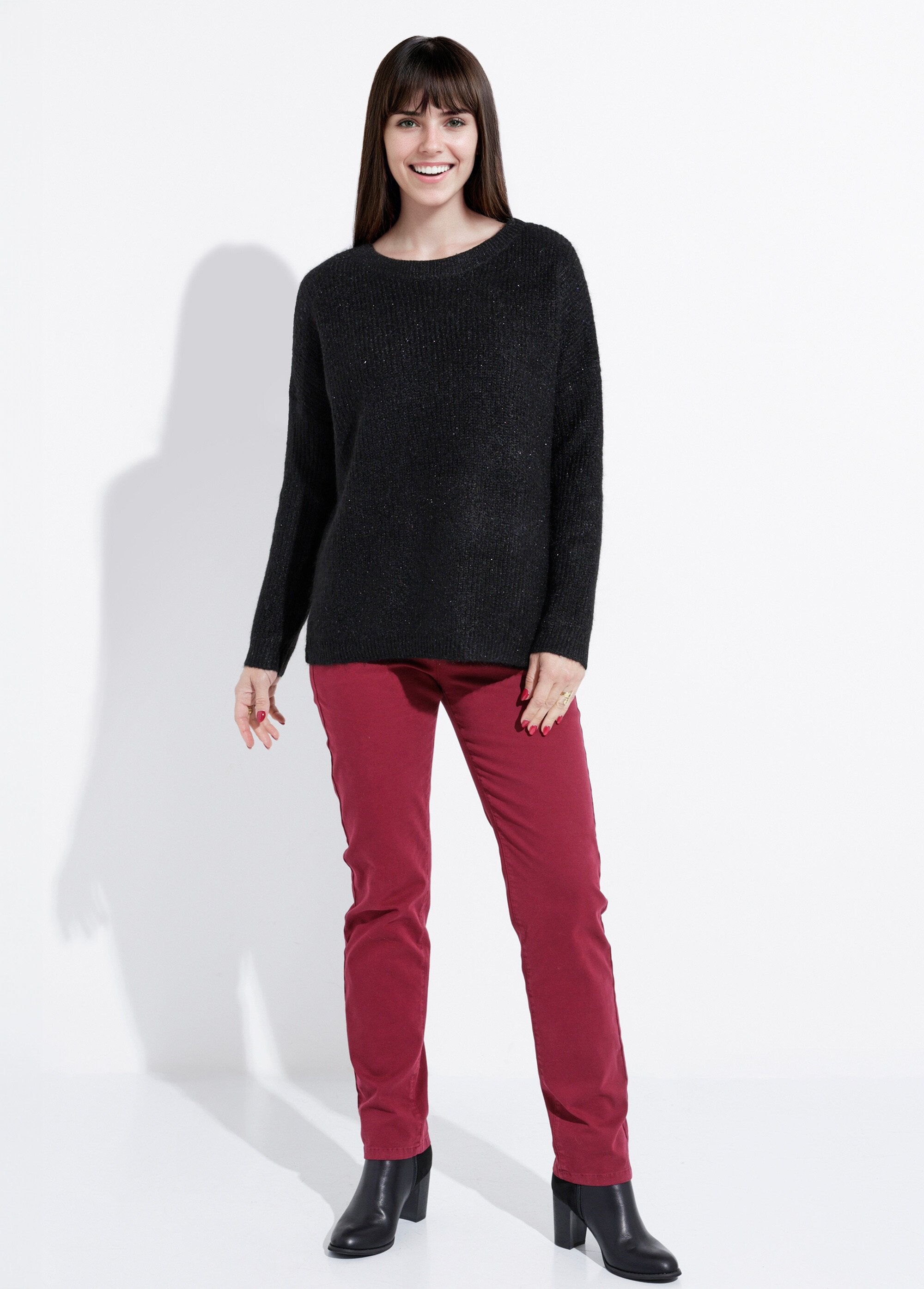 Pull_maille_mousseuse_encolure_bateau_Noir_SF1_slim