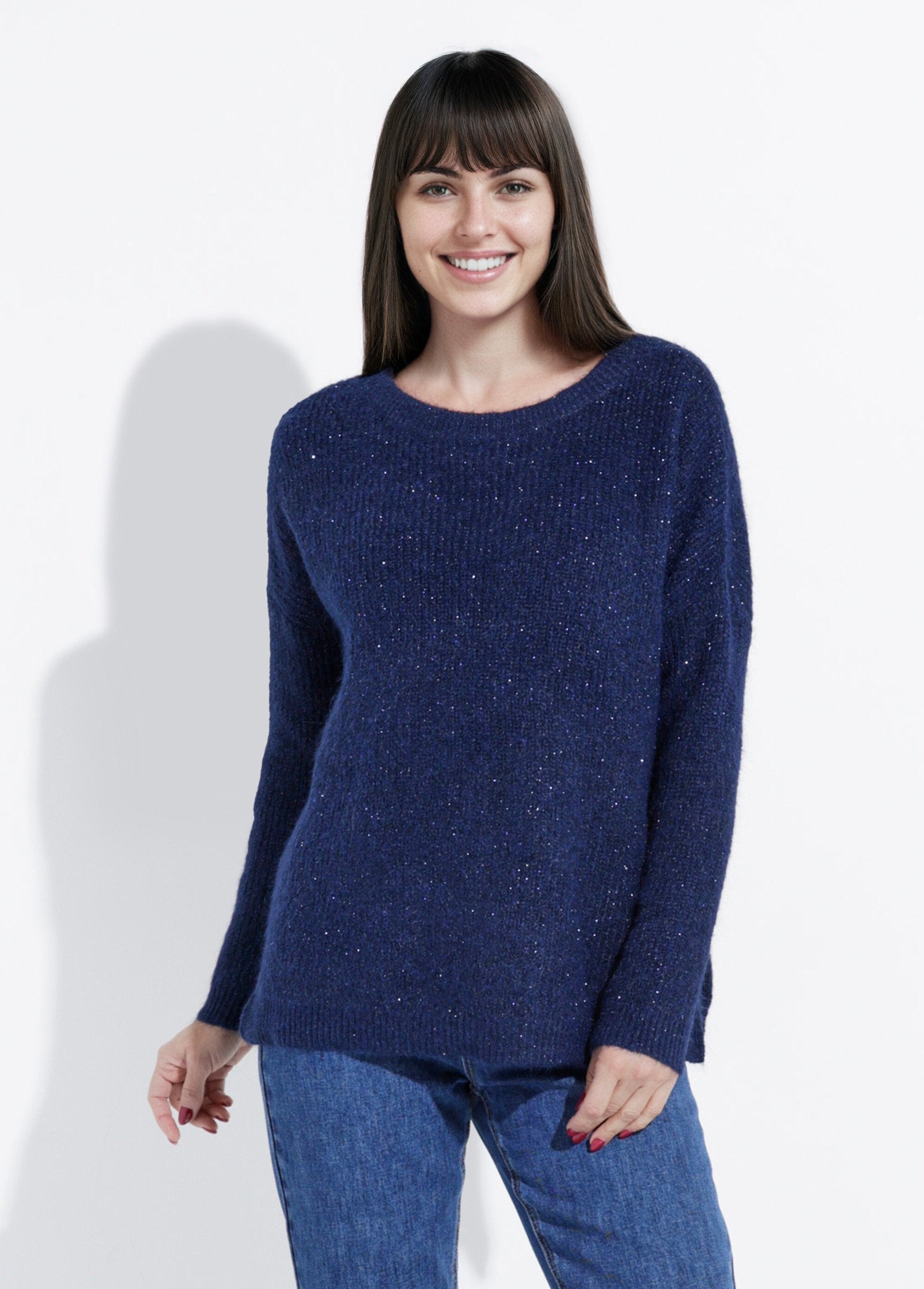 Pull_maille_mousseuse_encolure_bateau_Marine_FA1_slim