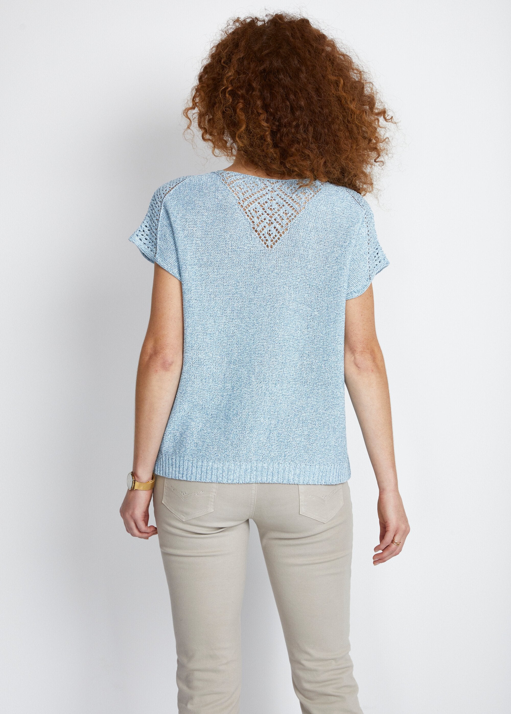 Fine_openwork_short-sleeved_sweater_Blue_DO1_slim