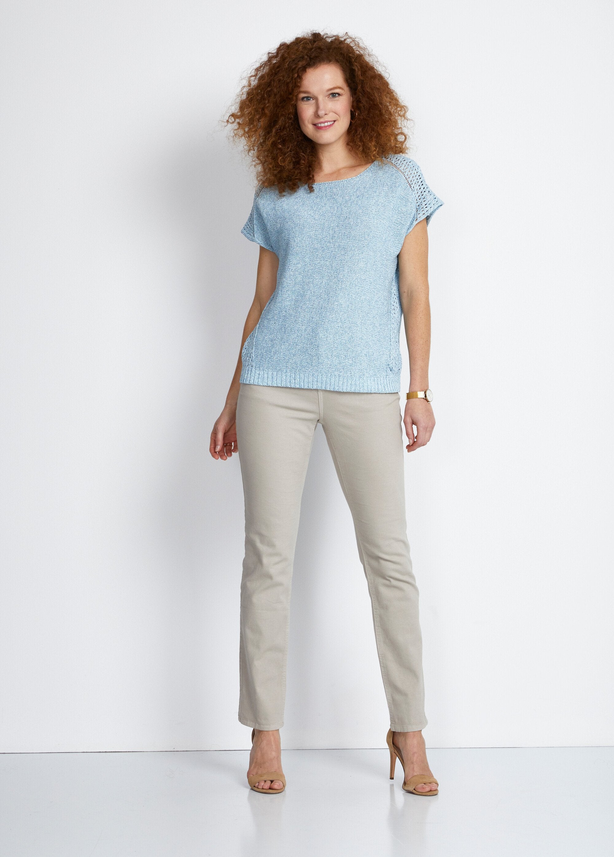 Fine_openwork_short-sleeved_sweater_Blue_SF1_slim