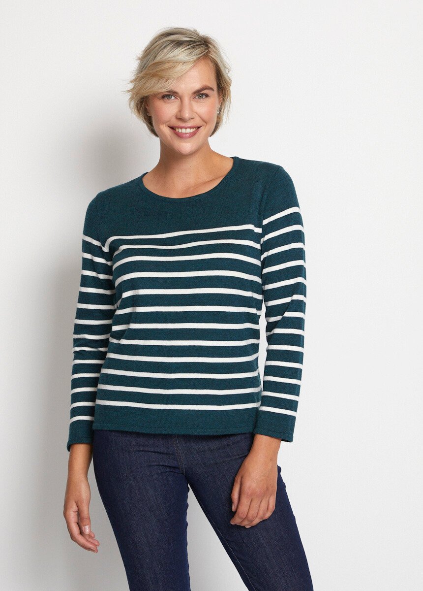 Striped_round_neck_long_sleeve_sweater_Duck_and_ecru_FA1_slim