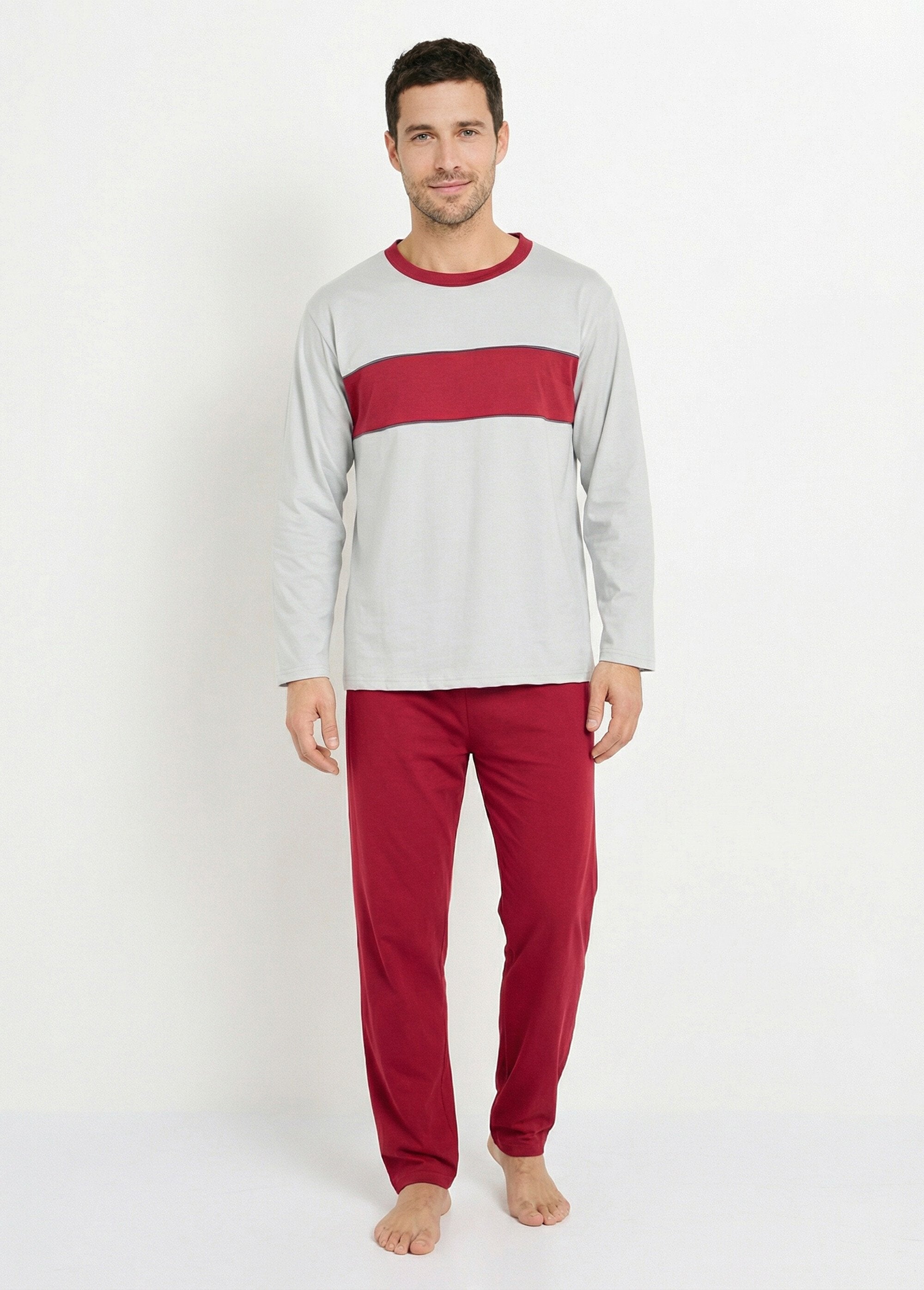 Two-tone_cotton_pajamas_Bordeaux_FA1_slim