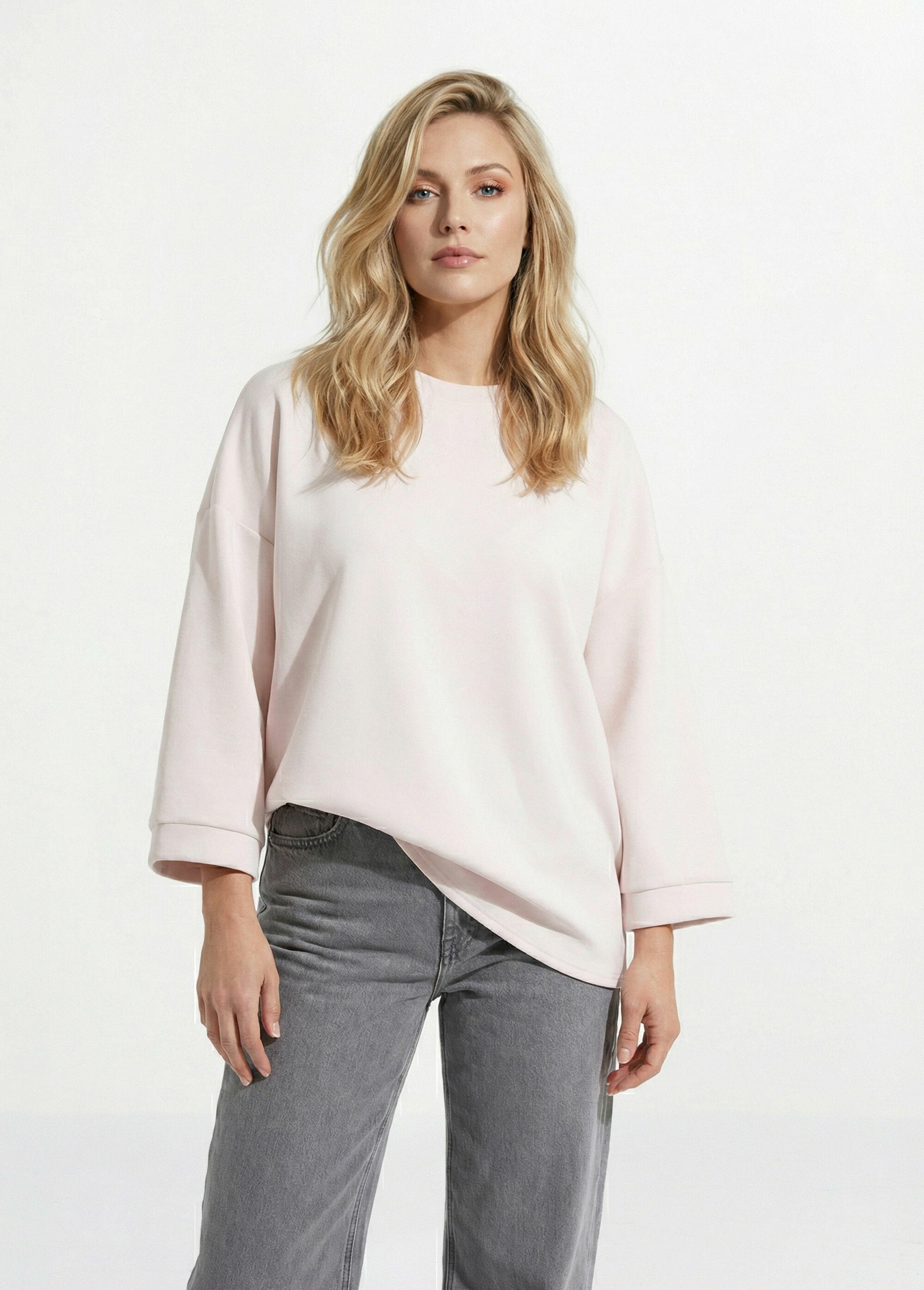 Wide_round_neck_sweatshirt,_3/4_sleeves_White_FA1_slim