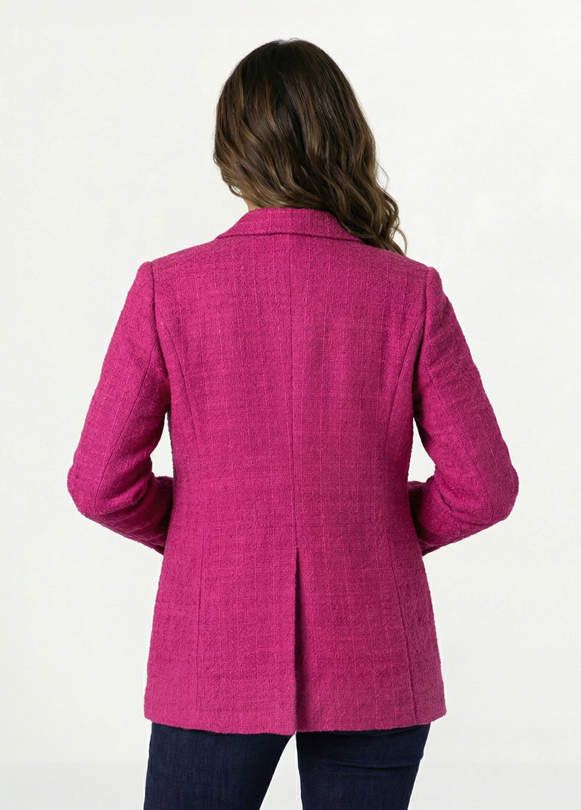 Straight_buttoned_jacket_in_basket_weave_fabric_with_tailored_collar_Fuchsia_DO1_slim